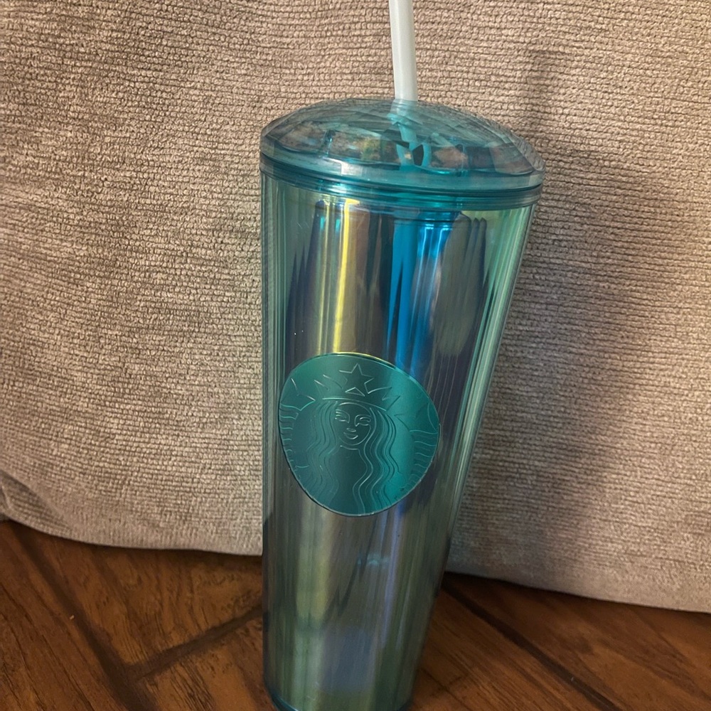Starbucks 2021 Kaleidoscope Turquoise Prism Teal Diamond Tumbler Cold Cup Venti